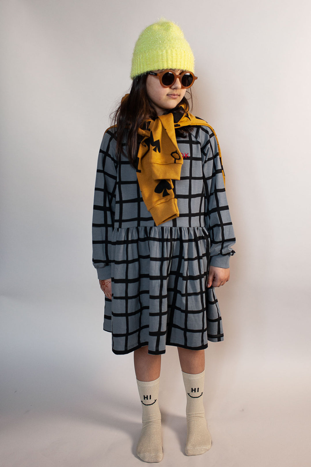 Beau Loves Grid Oversized Ragland Dress