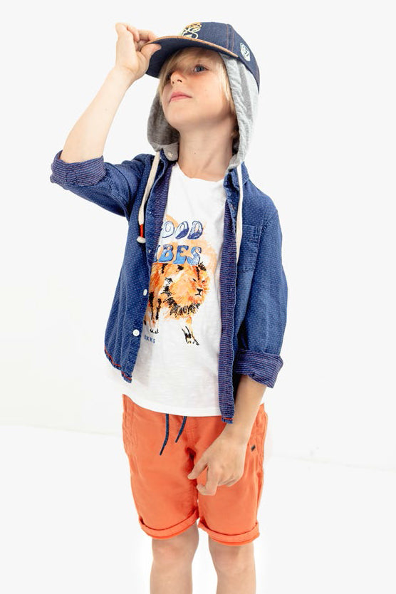 Boys Shorts IKKS Pull-Up - Tangerine