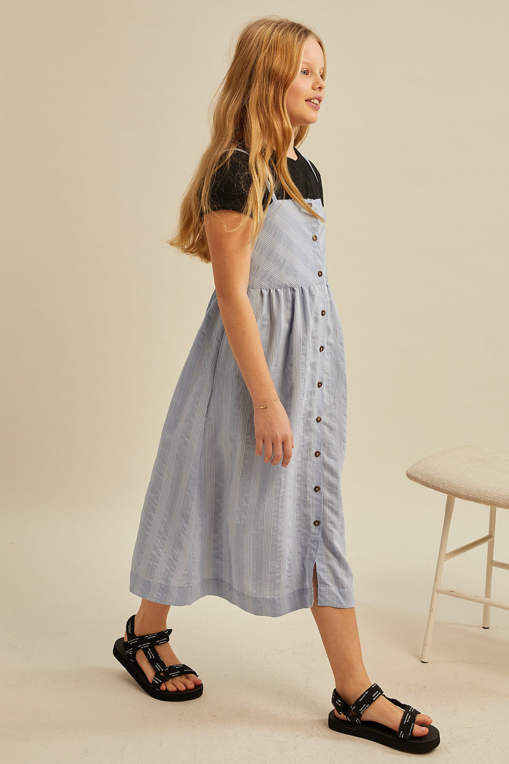Les Coyotes de Paris Joselyn Girls Dress - Stripe 