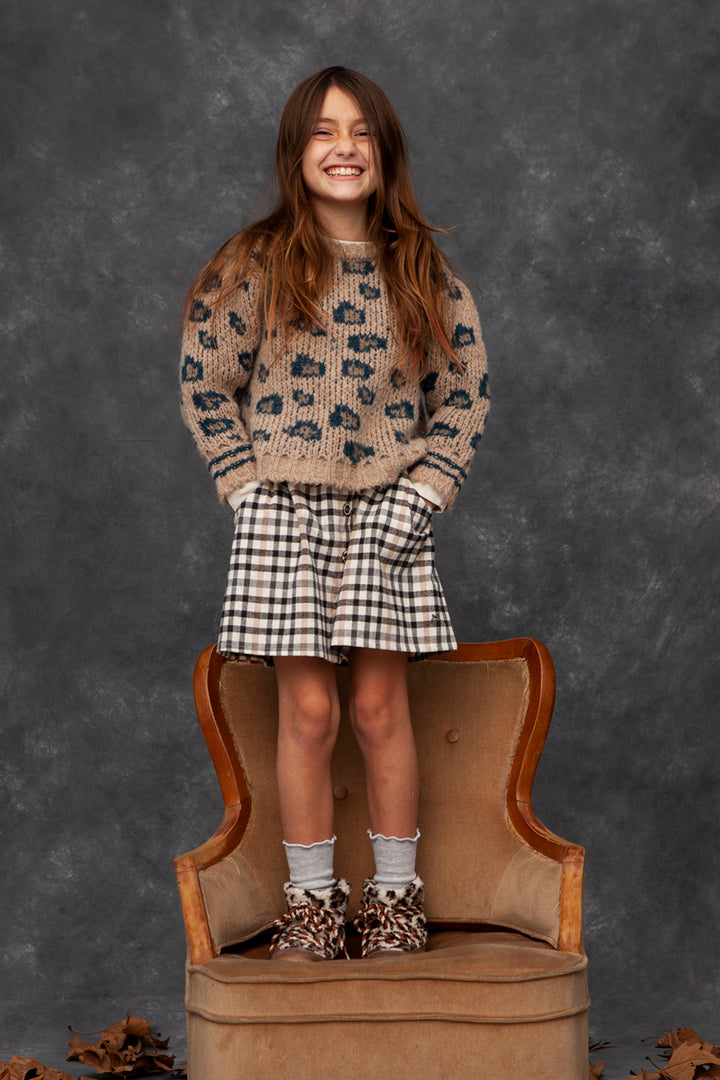 Girls Sweater Tocoto Vintage Knit Animal Print 