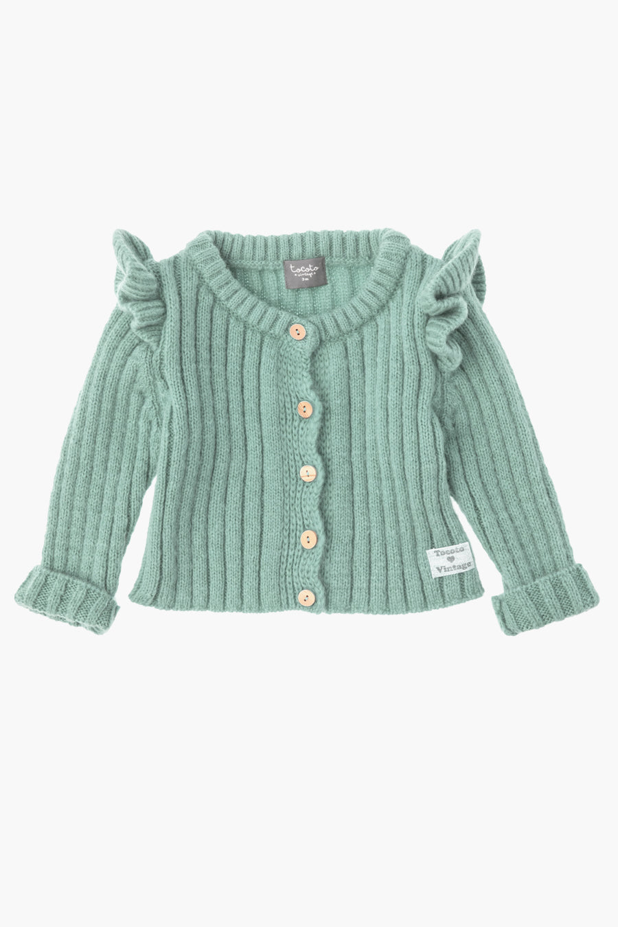Girls Sweater Tocoto Vintage Knit Ribbed - Green – Mini Ruby