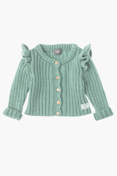 Girls Sweater Tocoto Vintage Knit Ribbed - Green