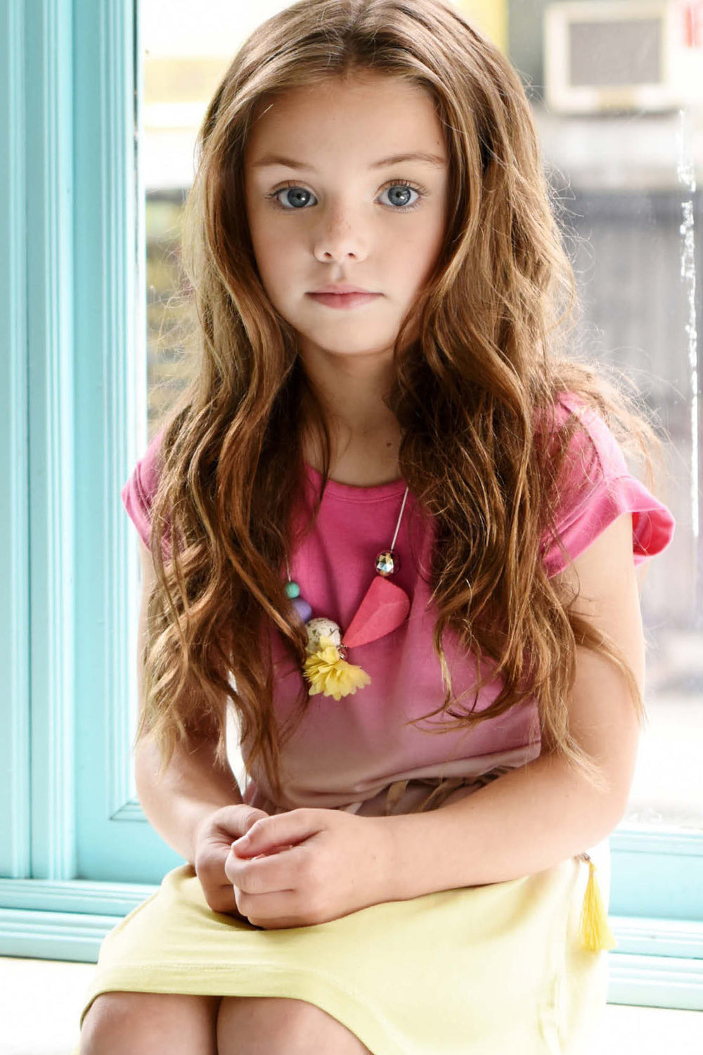 girls necklace pink