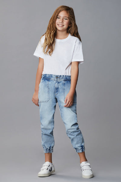 Buy Girls Ice Blue Denim Jogger Jeans Online at Sassafras
