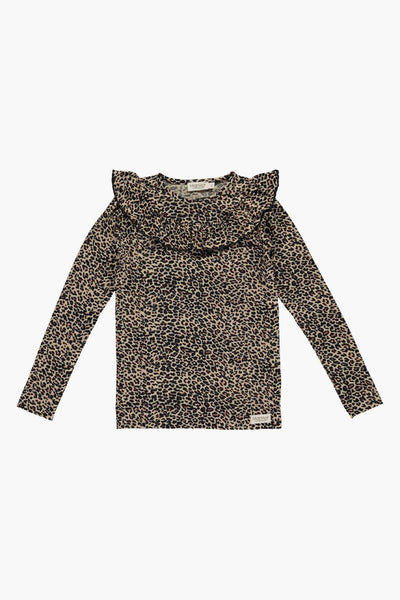 Girls Shirt MarMar Copenhagen Leo Tessie - Brown Leopard