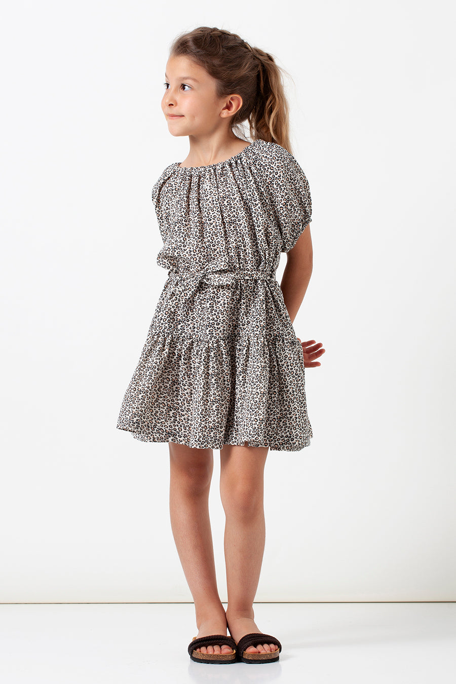 Girls Dress Tocoto Vintage Leopard Print – Mini Ruby
