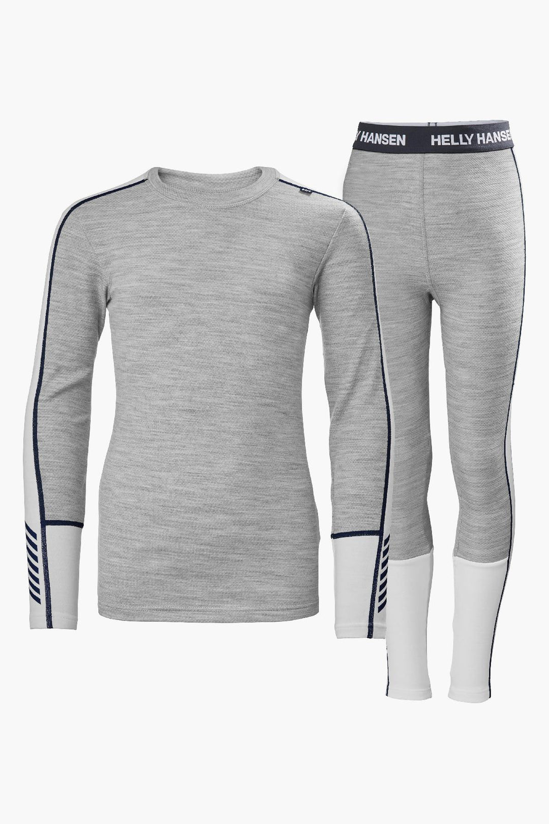 Kids Baselayer Helly Hansen Lifa Merino Midweight Set Grey Melange 