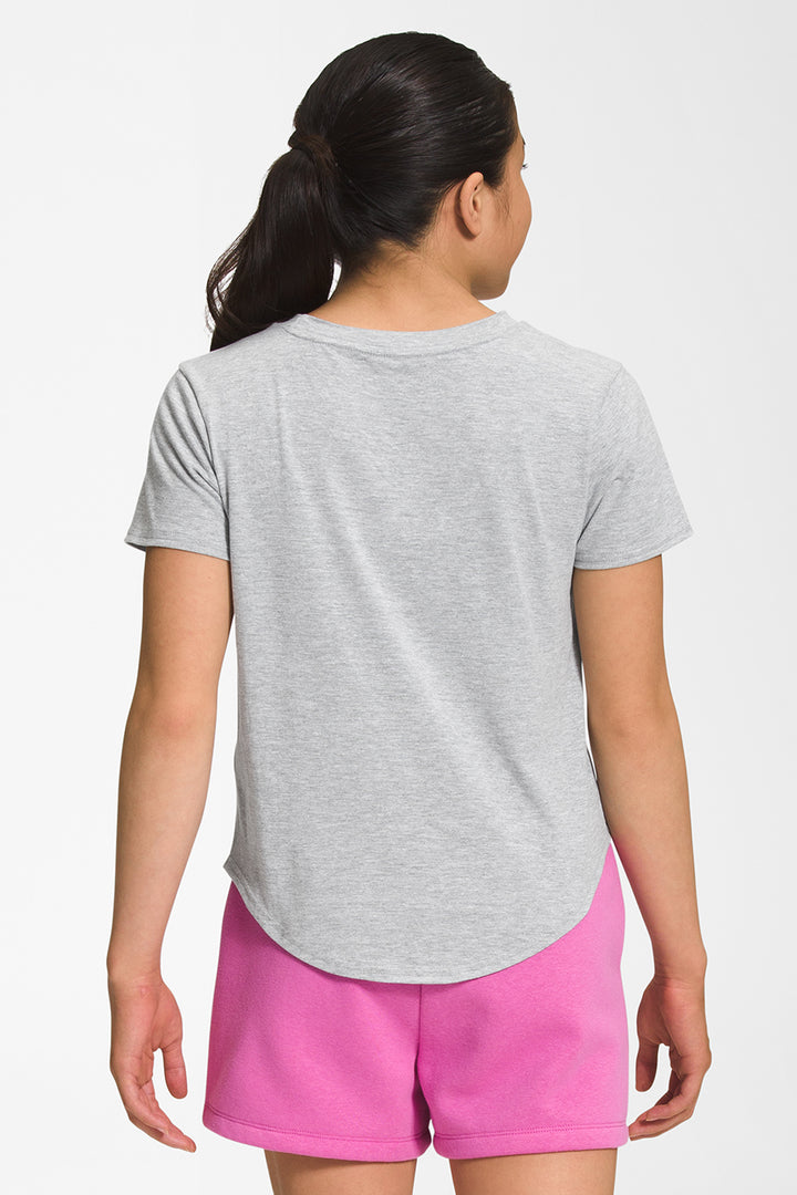 Girls Shirt North Face Logo Grey Heather