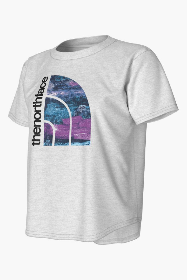 Girls Shirt North Face Logo Grey Heather