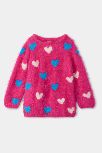Girls Sweater Hatley Lovey Hearts Fuzzy