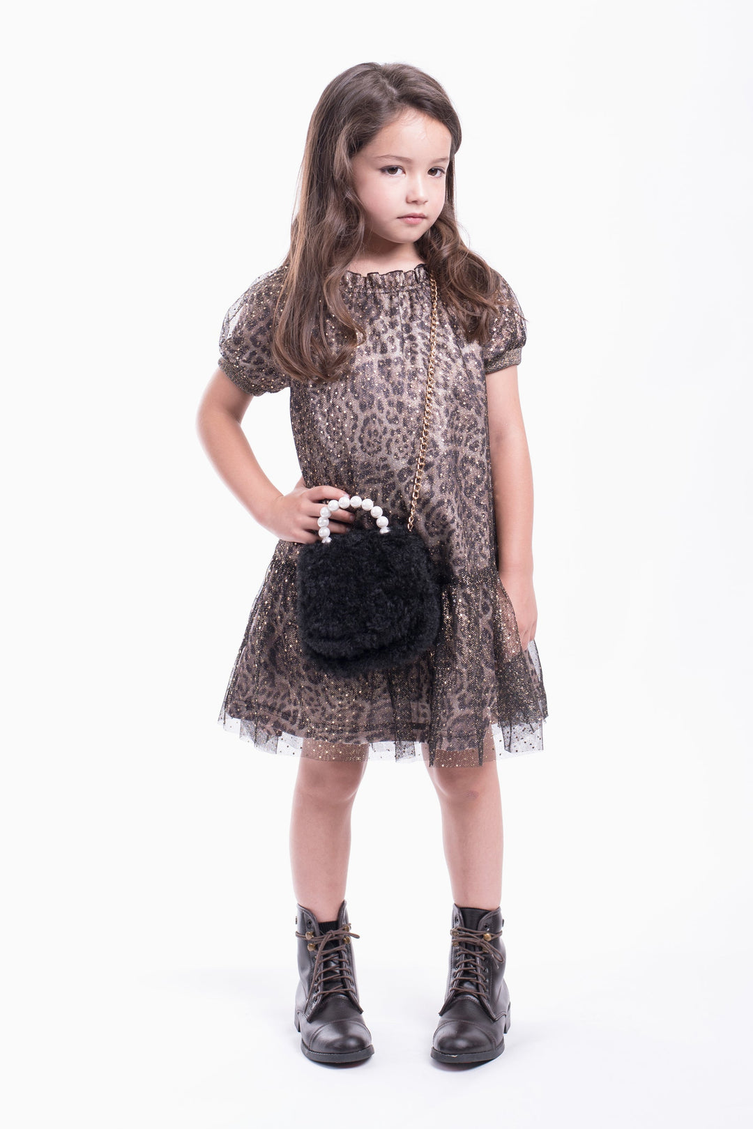 Imoga Naomi Girls Dress - Leopard