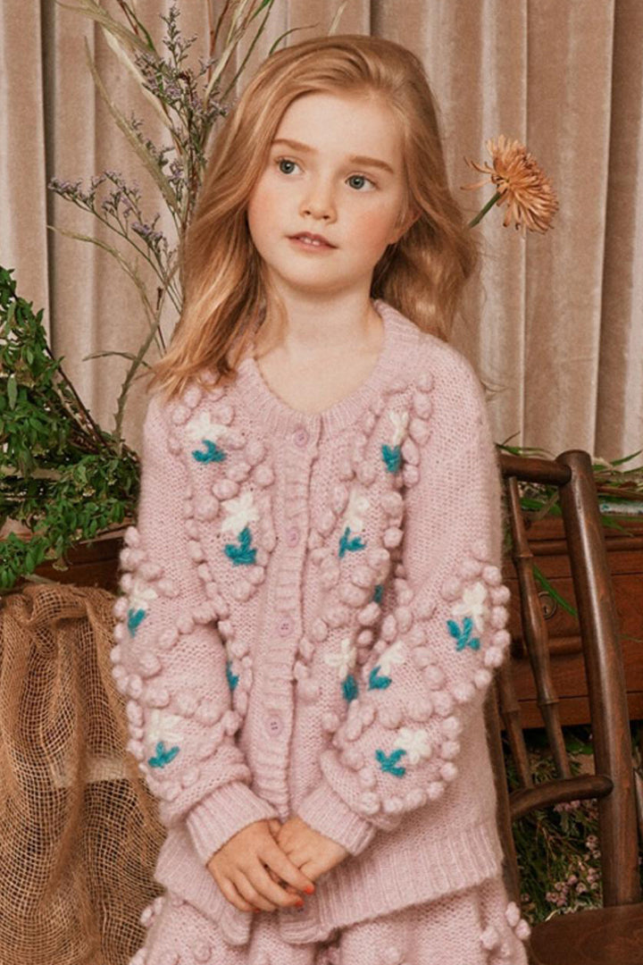 Nellystella Natasha Kids Cardigan Sweater Mini Ruby