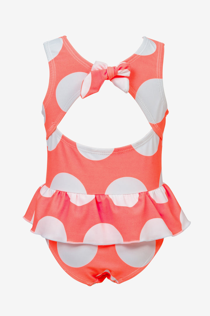 Neon Coral Skirt Swimsuit