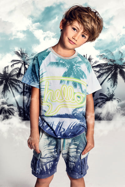 Boys Shorts Paper Wings Palms Cargo
