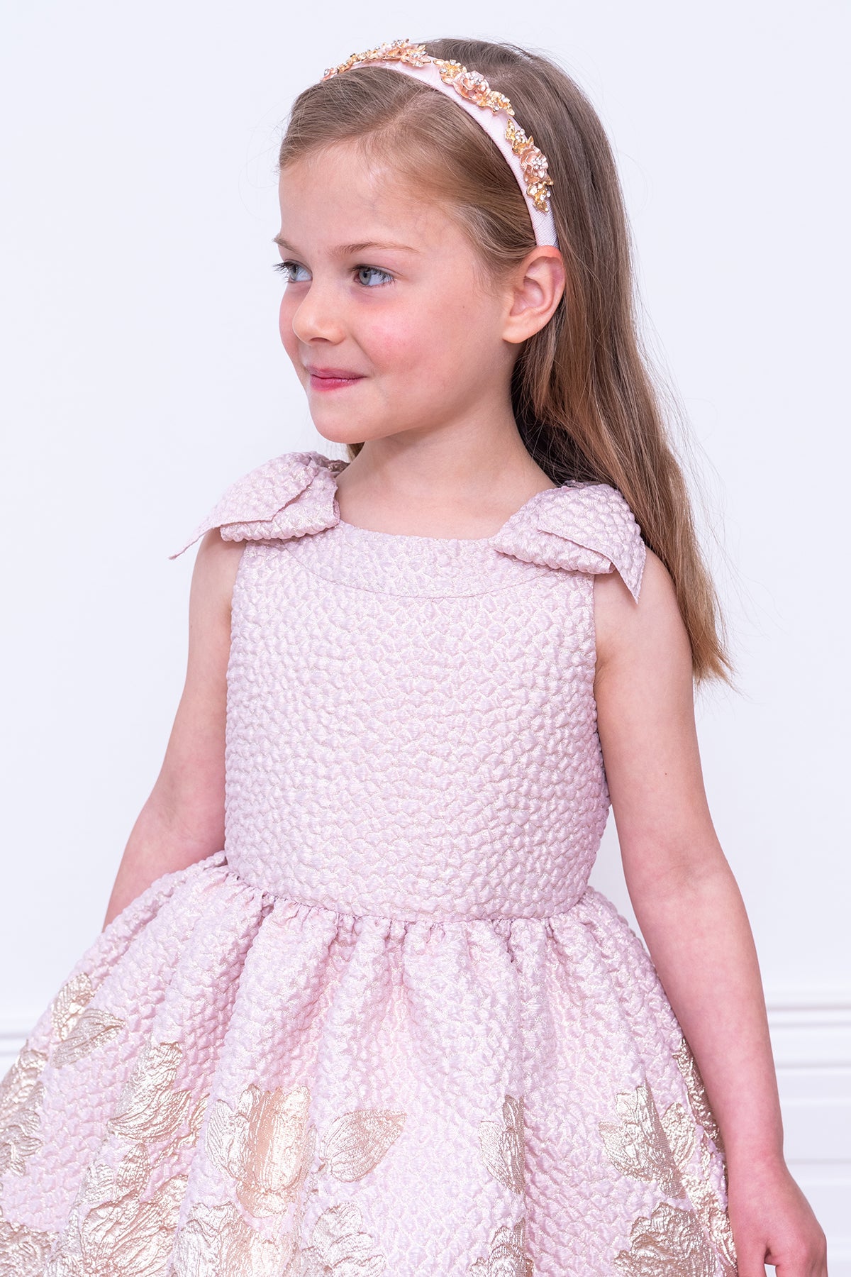 David Charles Pink and Gold Floral Brocade Girls Dress 4 / Pink/Gold at Mini Ruby Contemporary Childrenswear David Charles Pink and Gold Floral Brocade Girls Dress 4 / Pink/Gold at Mini Ruby Contemporary Childrenswear