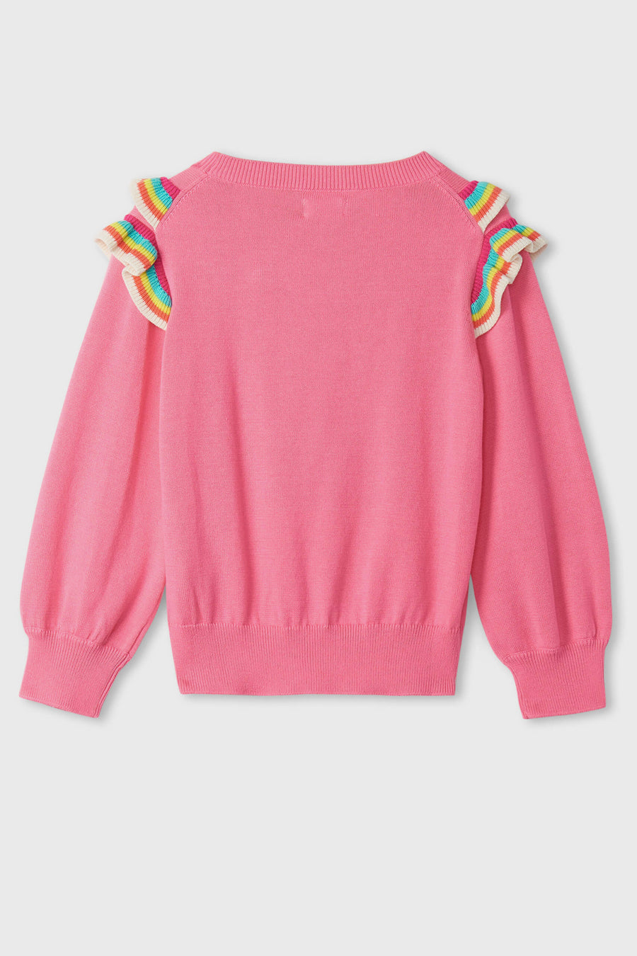 Girls Sweater Hatley Pink Carnation Ruffle 