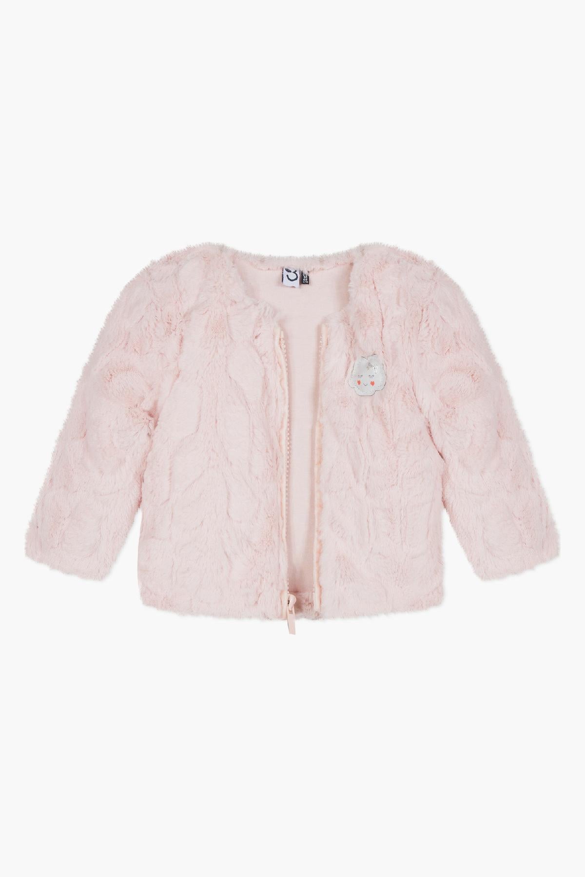 3pommes Pink Faux Fur Baby Girls Jacket (Size 12/18M left) – Mini Ruby