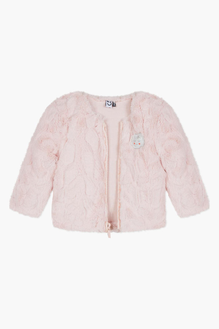 3pommes Pink Faux Fur Jacket