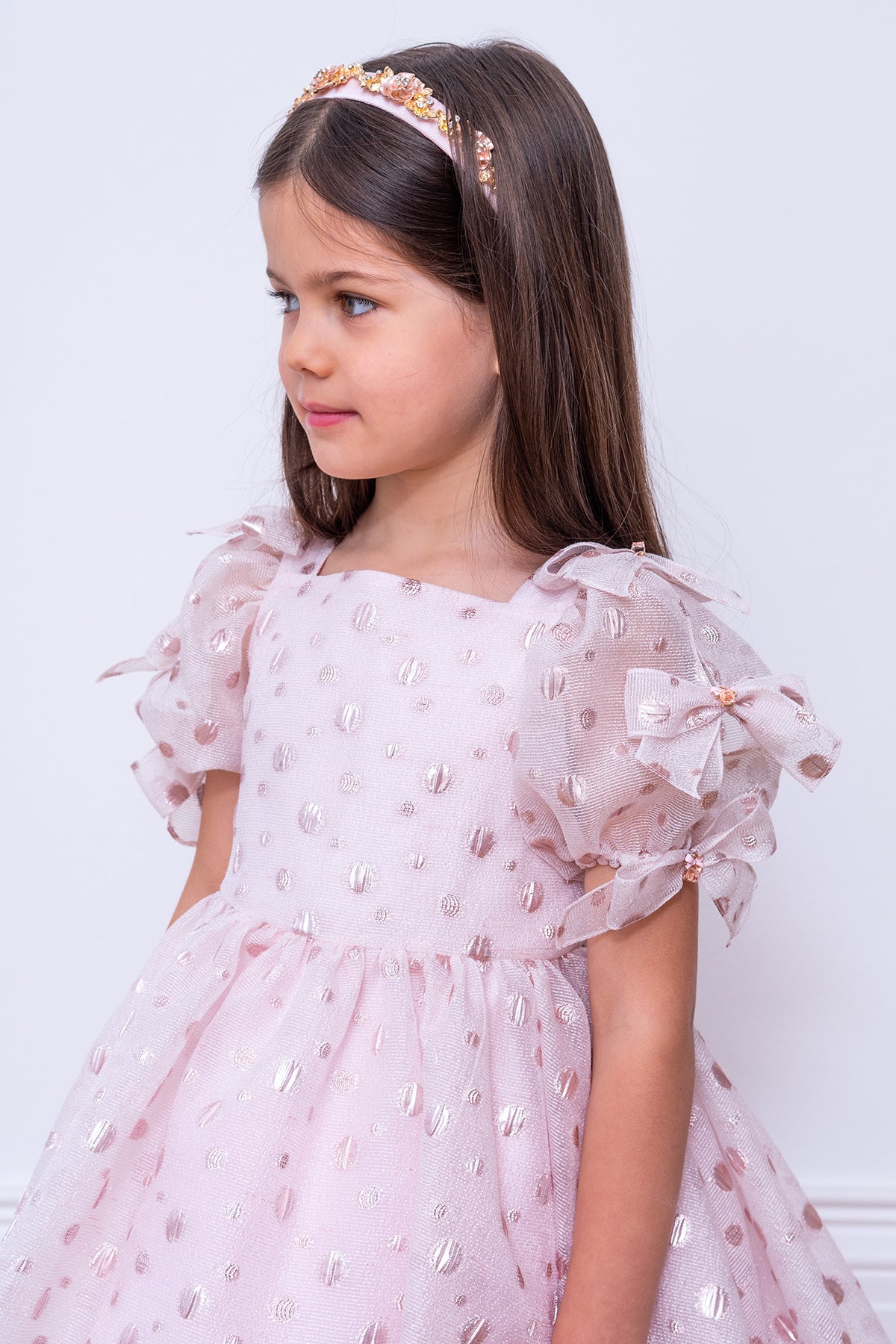 david charles pink dress David Charles Pink Polka Dot Girls Dress 4 / Pink