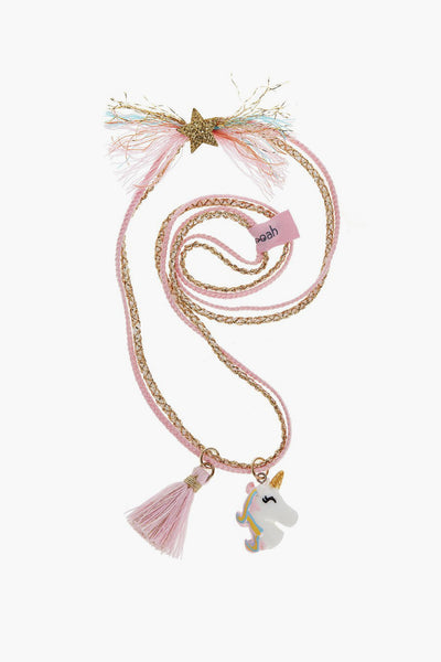 Ooahooah Unicorn Tassel Girls Necklace - Light Pink