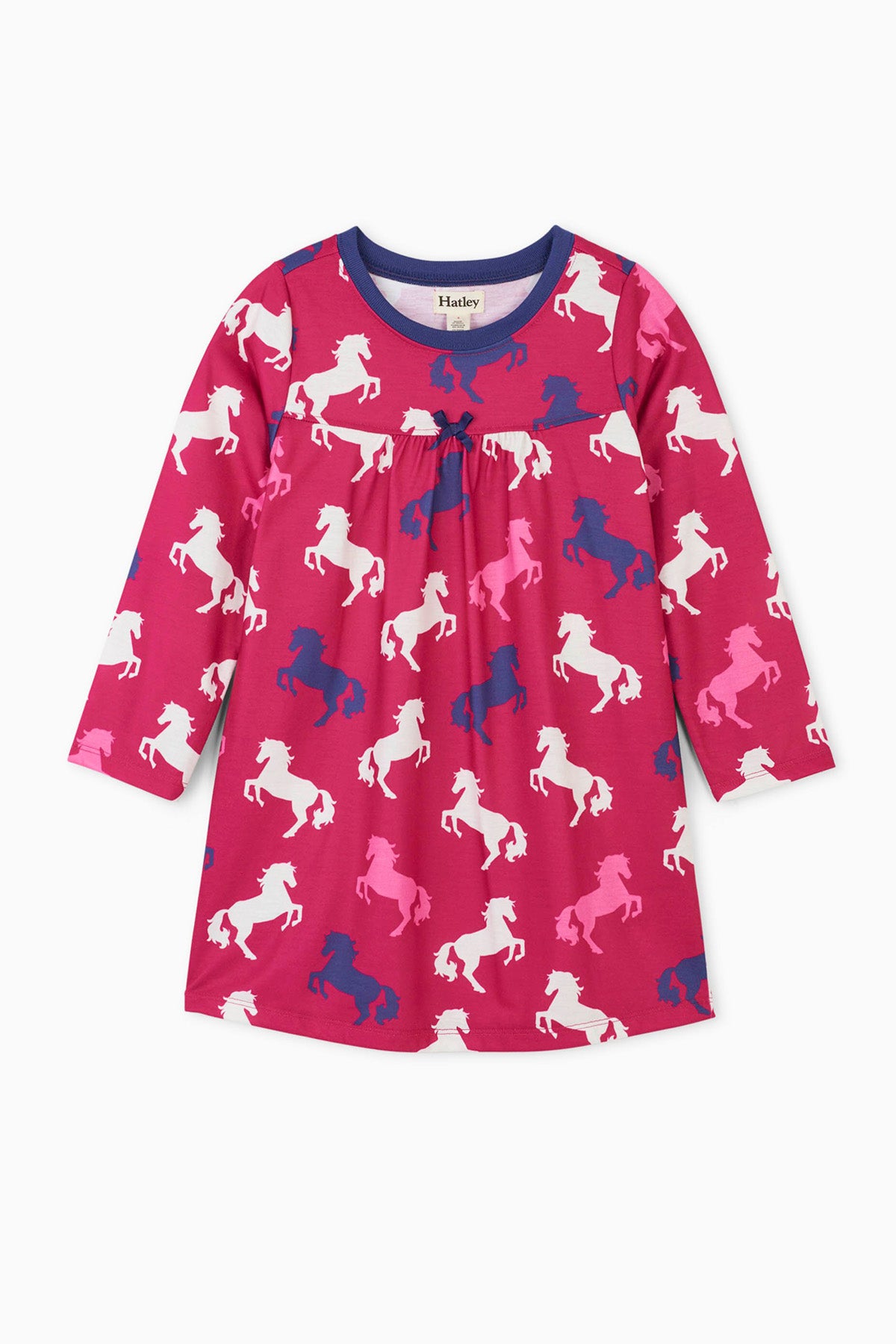 Hatley Playful Horses Girls Nightgown Mini Ruby