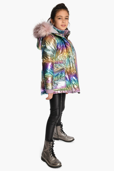 Appaman Rainbow Ombre Middie Puffer Girls Coat – Mini Ruby