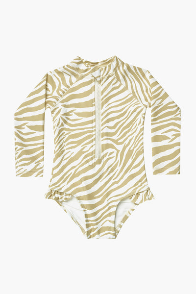 Baby Girl Swim Rylee + Cru Rashguard Zebra