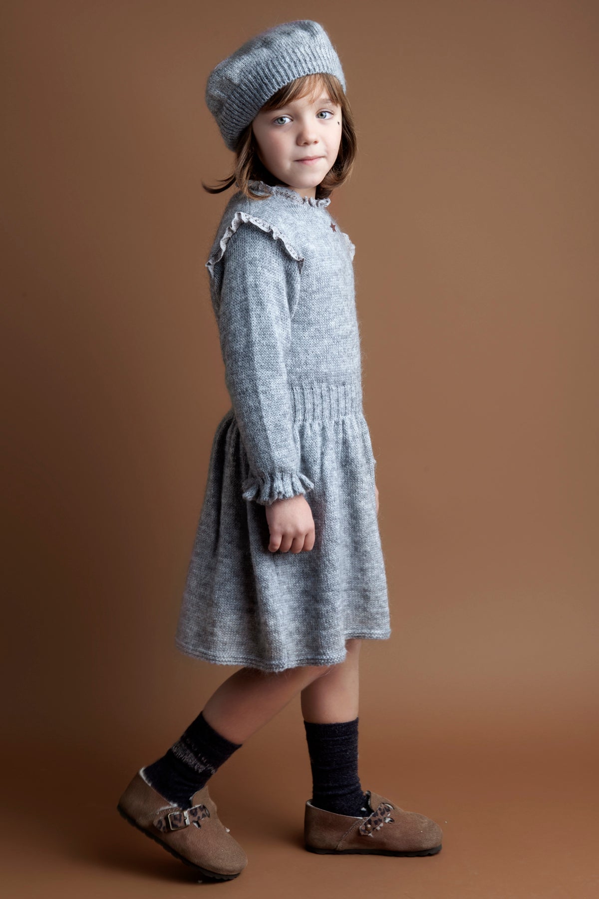 Tocoto Vintage Ruffle Knit Girls Dress – Mini Ruby