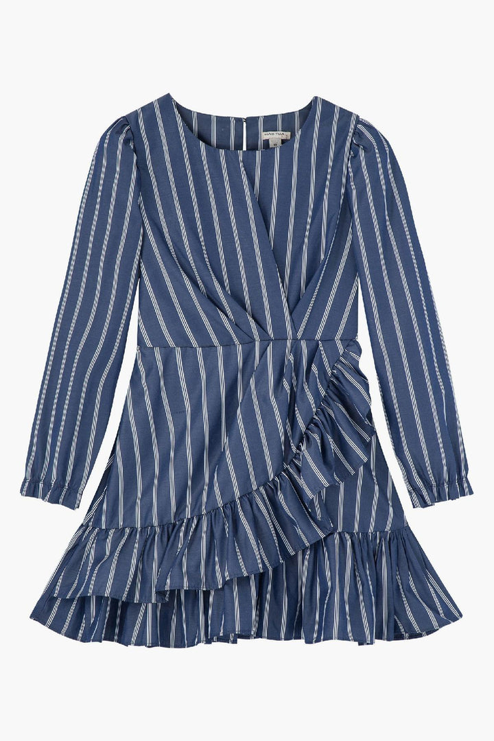 Habitual Kids Ruffle Mock Wrap Girls Dress