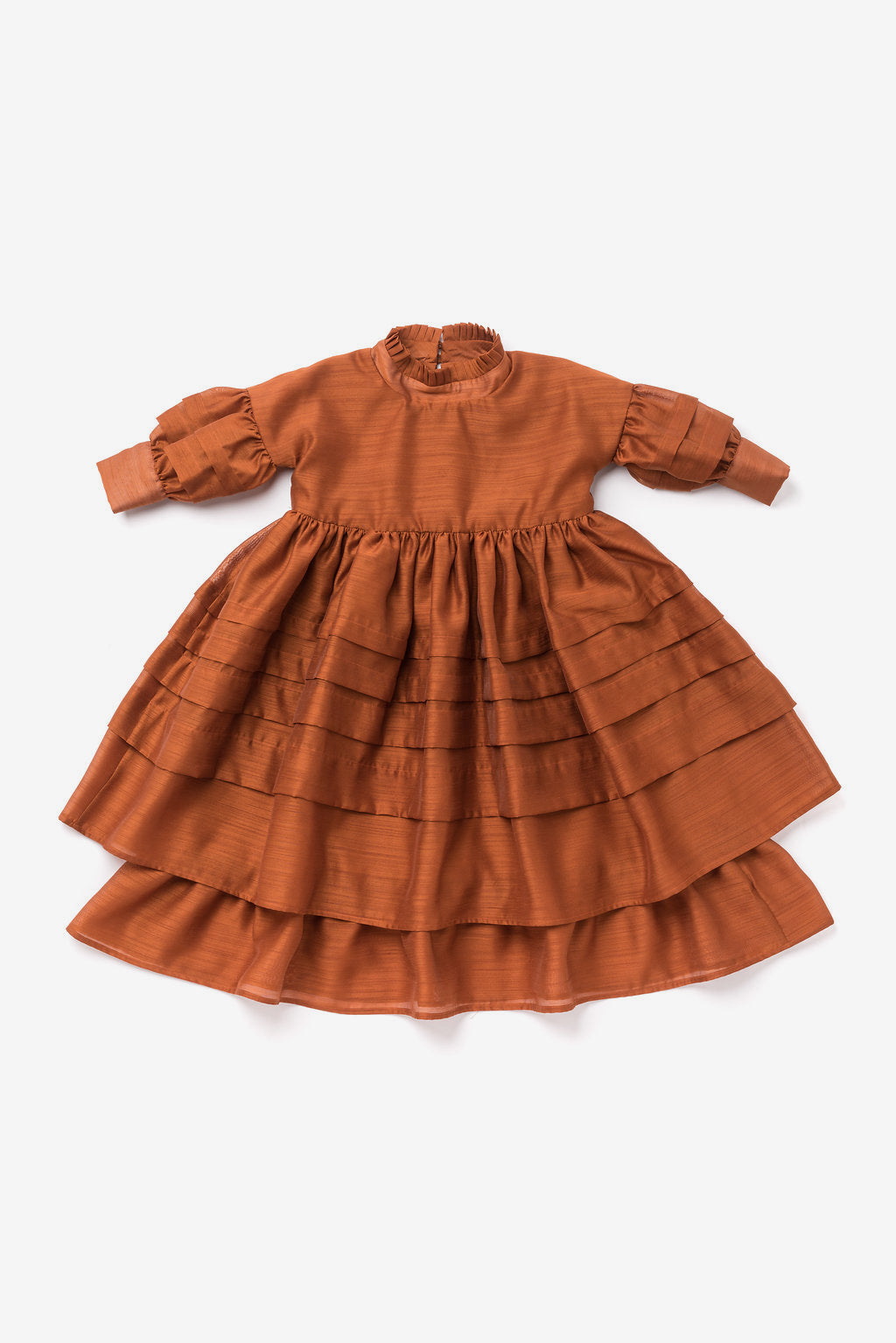 OMAMImini Layered Voile Girls Dress - Rust (Size 4 left) – Mini Ruby