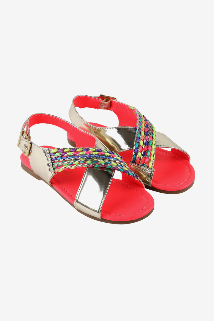 Billieblush Gold Braid Girls Sandals