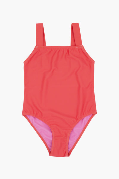 Girls Swimsuit Feather 4 Arrow Sea Breeze  - Sugar Coral