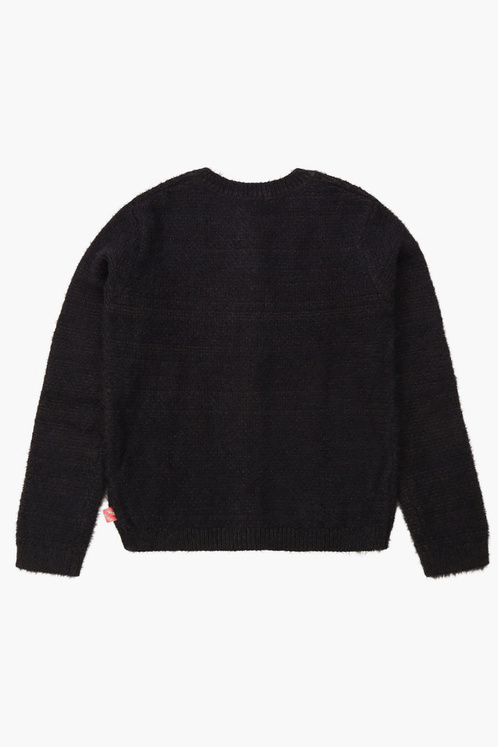 Billieblush Sequin Girls Knit Cardigan - Dark Grey