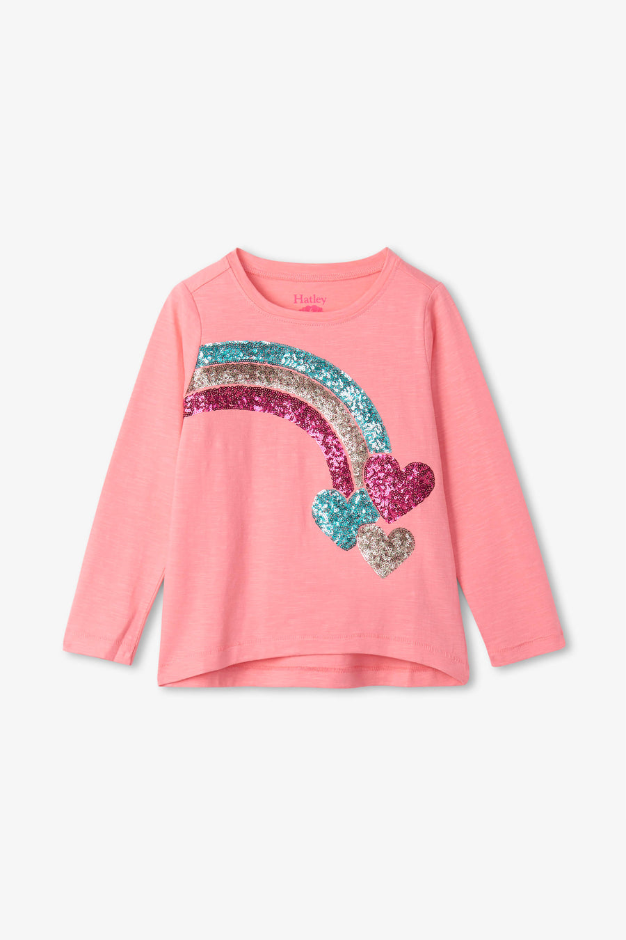 Girls Shirt Hatley Sequin Rainbow Long Sleeve