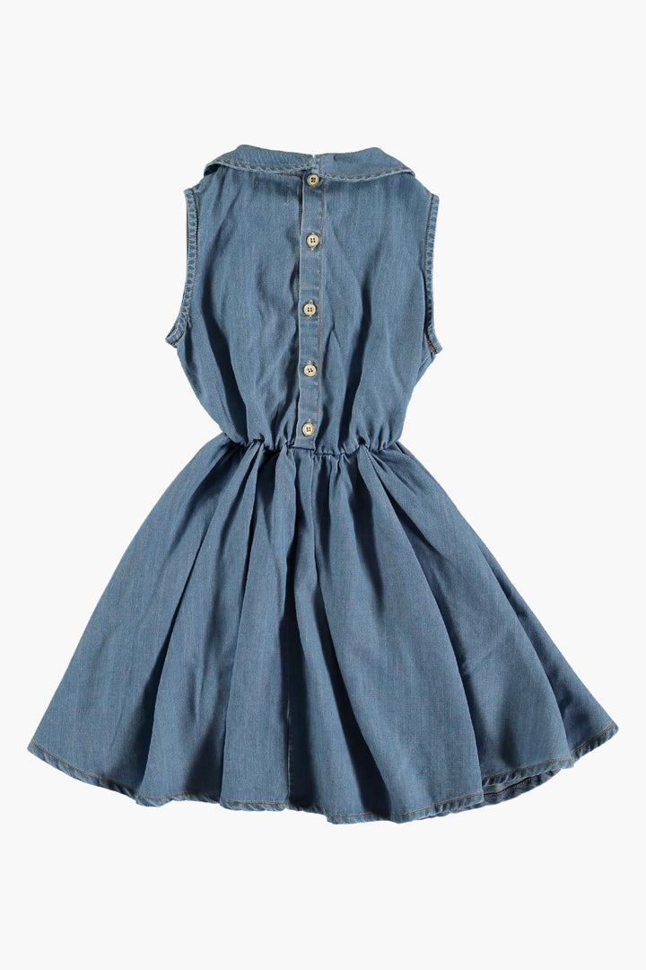 tocoto vintage denim dress Tocoto Vintage Denim Midi Tiered Dress 3
