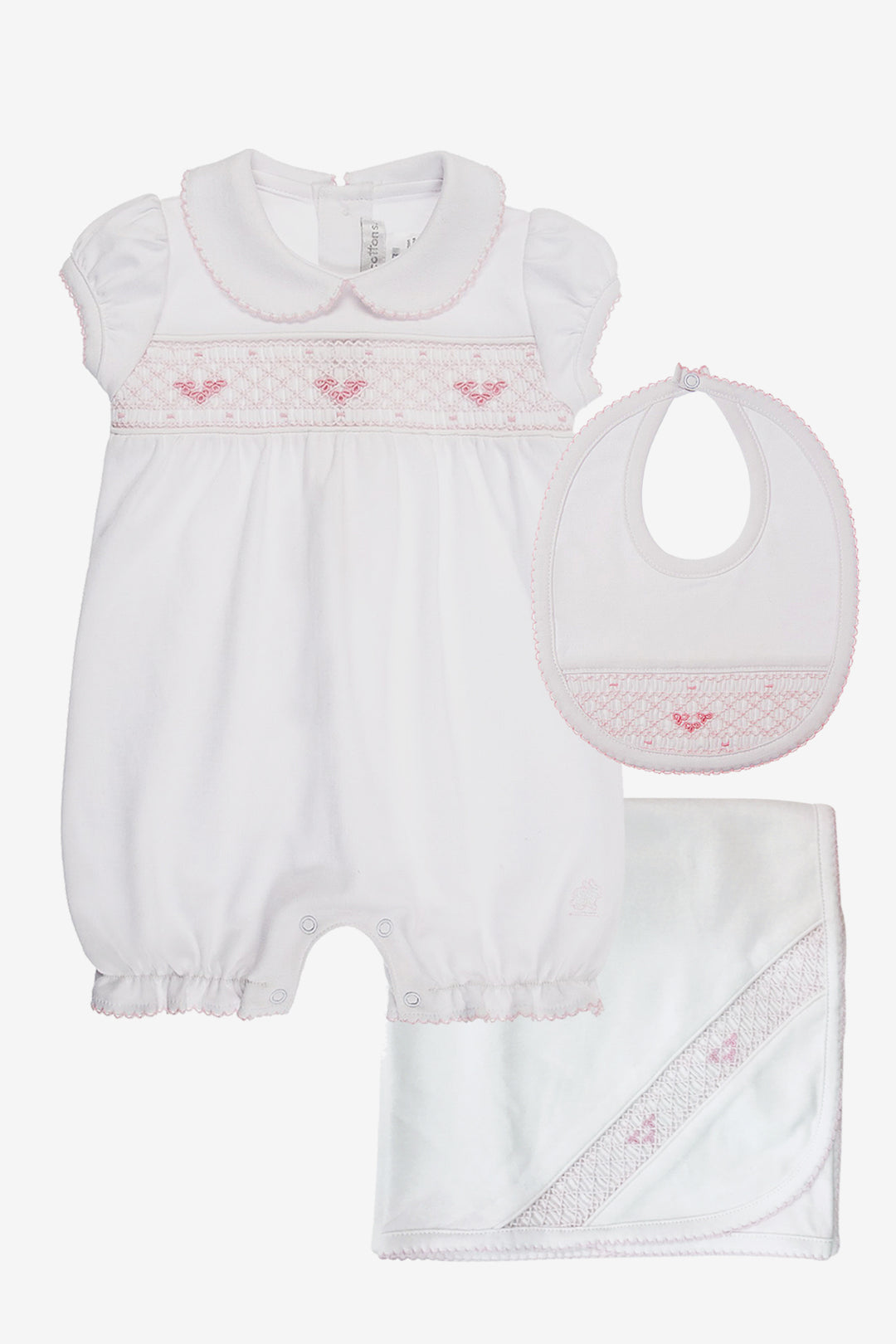 Babycottons 3-piece Smock Set - Pink