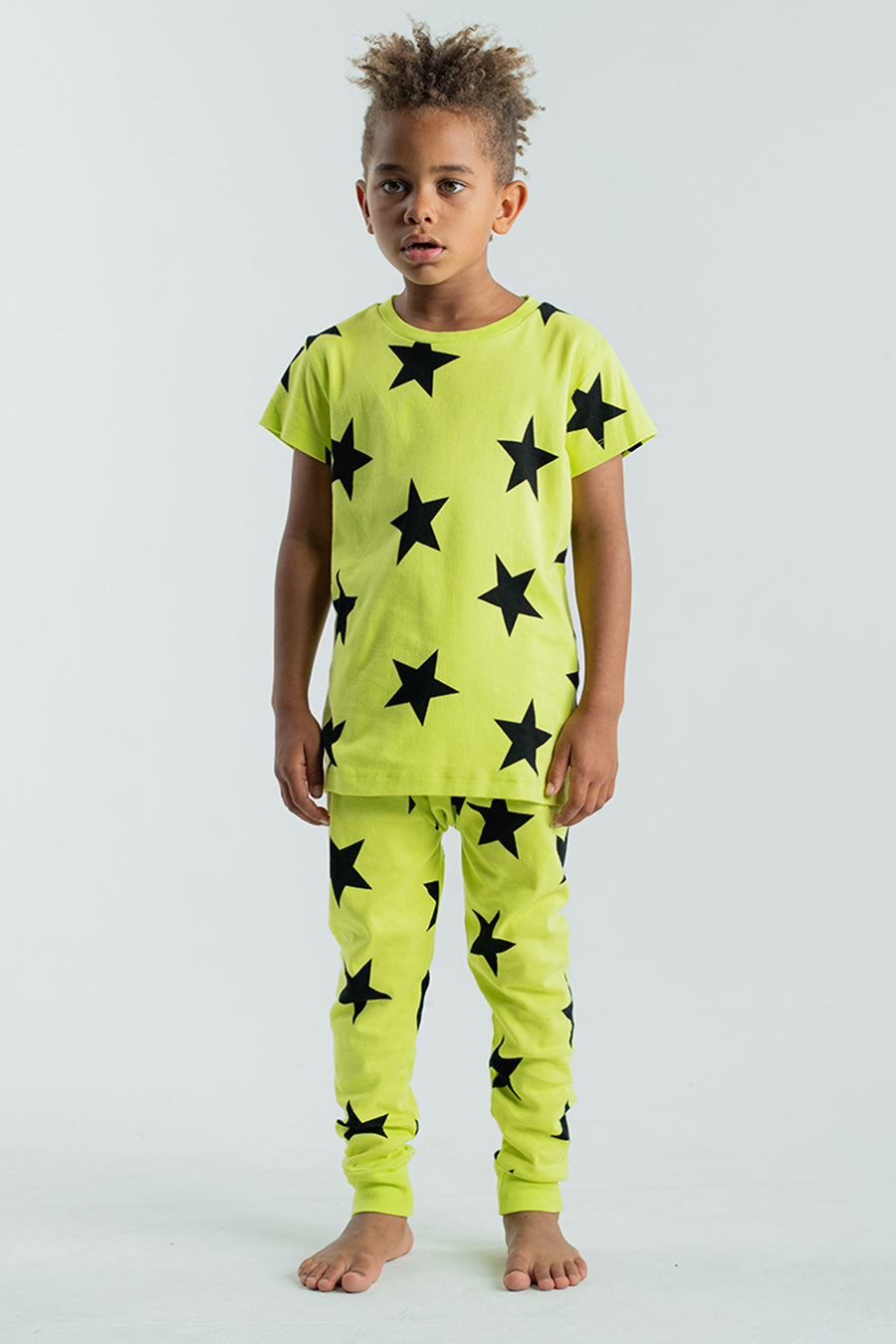 Boys Pajamas Nununu Star 2-Piece Kids Set Hot Lime