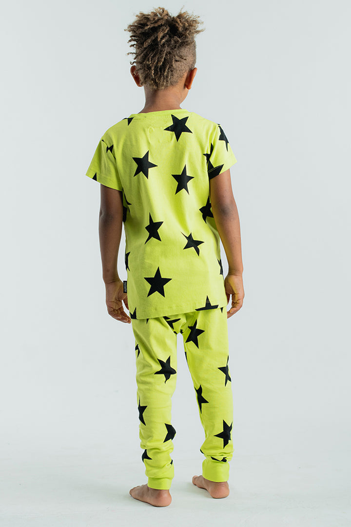 Boys Pajamas Nununu Star 2-Piece Kids Set Hot Lime