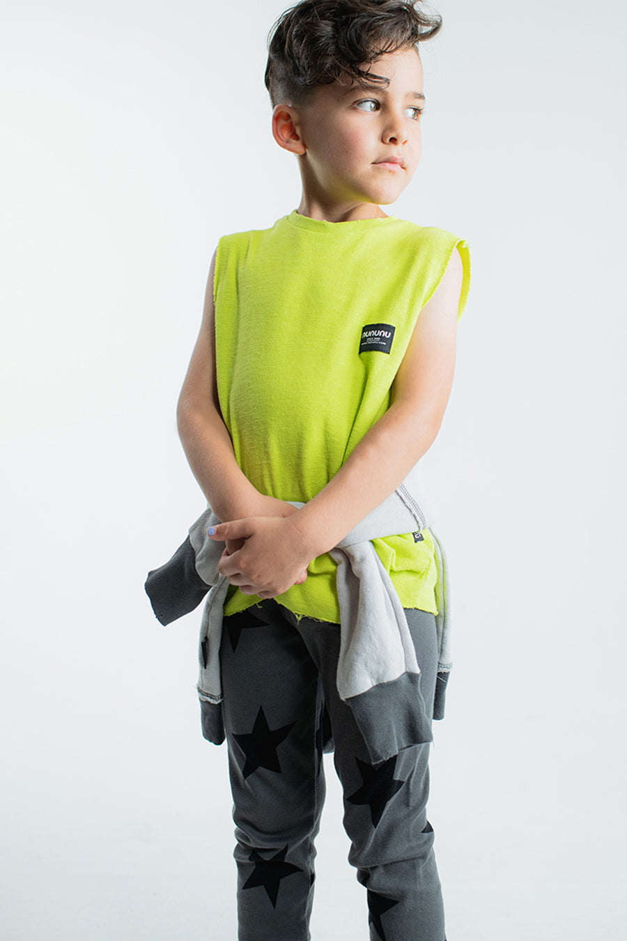 Boys and Baby Boy Pant Nununu Star Baggy Graphite