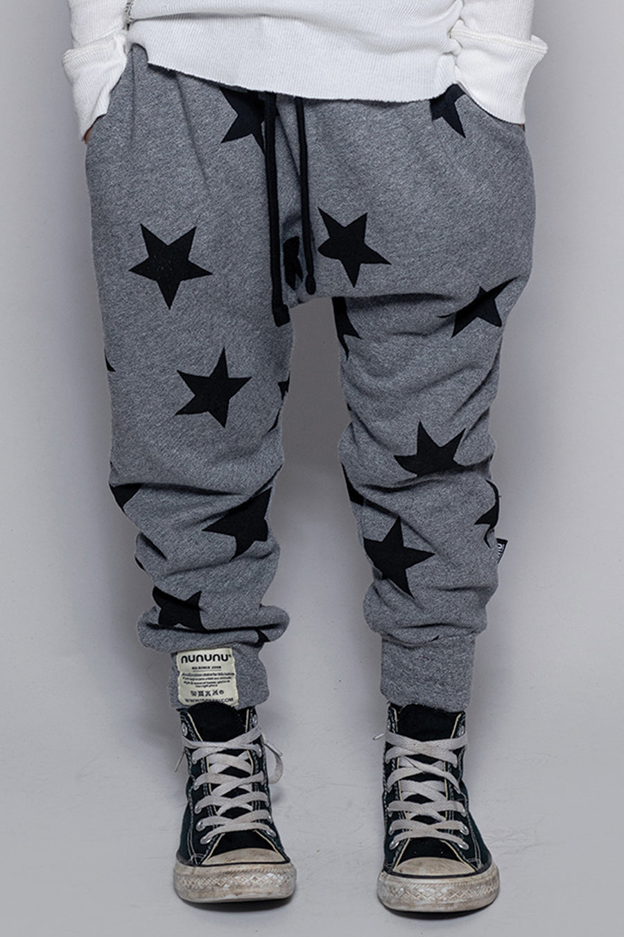 Nununu Star Baggy Kids Pants - Dusty Grey