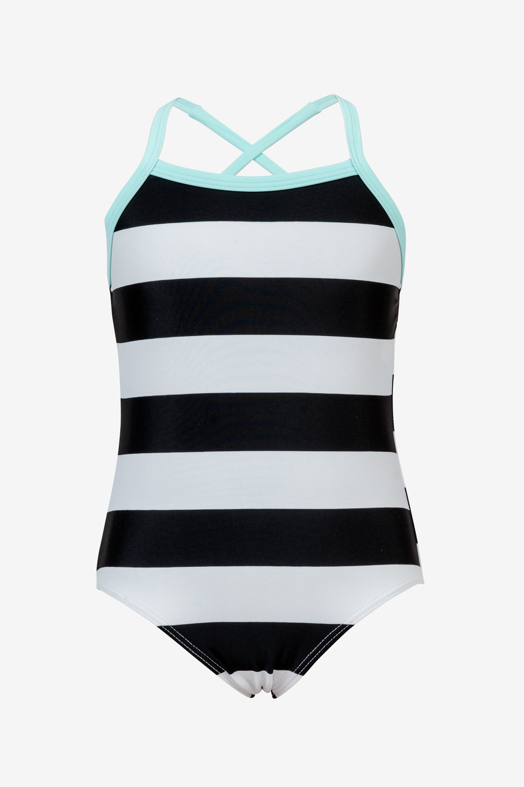 Kids Swimsuit Black White Stripe Swimsuit