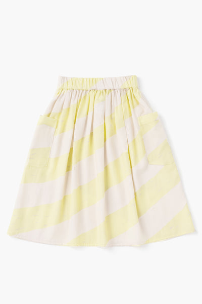 OMAMImini Striped Midi Girls Skirt - Yellow