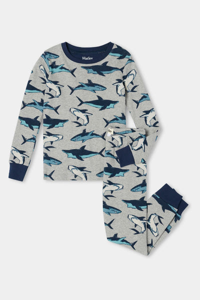 Boys Pajamas Hatley Swimming Sharks Organic Cotton 
