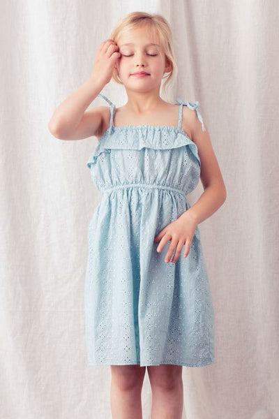 Tocoto Vintage Swiss Embroidered Eyelet Girls Dress