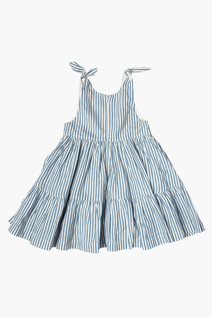 Girls Dress Pink Chicken Taylor Blue Stripe