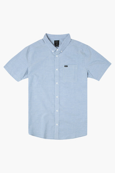RVCA That'Ll Do Oxford Short Sleeve Boys Shirt - Oxford Blue