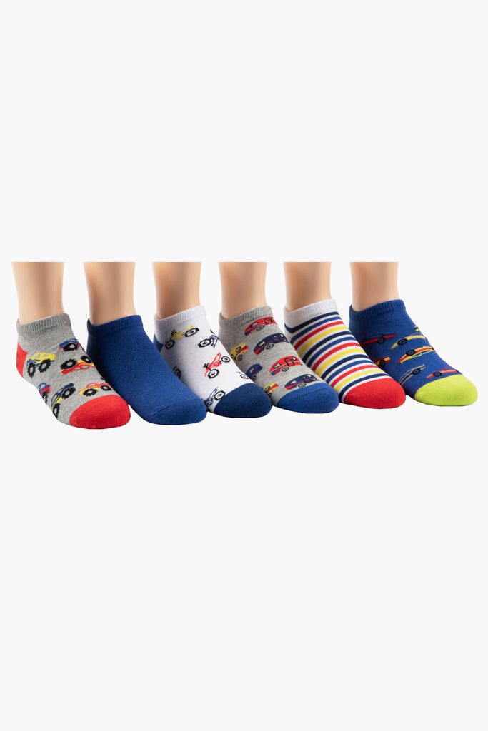 Stride Rite Timmy Transport Boys Socks 6 Pack Mini Ruby