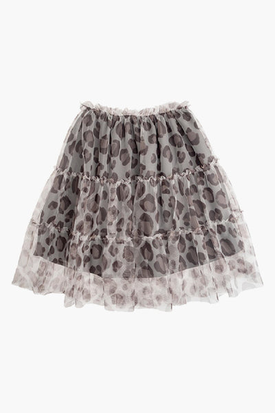 Tocoto Vintage Tulle Animal Print Midi Girls Skirt