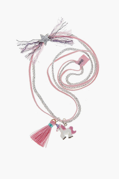 Ooahooah Unicorn Tassel Necklace - Bright Pink