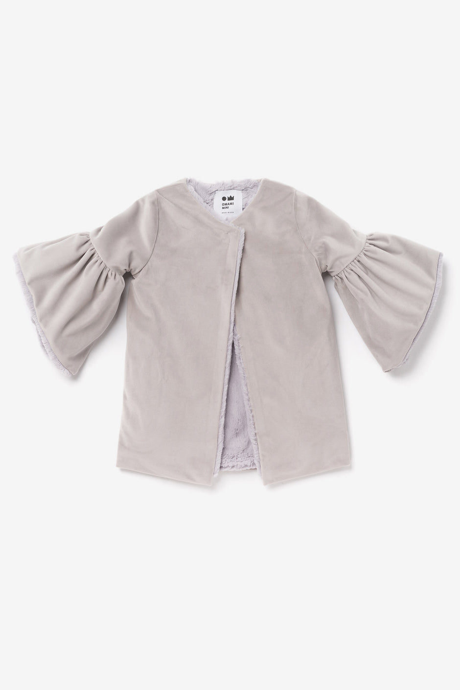 OMAMImini Velvet Coat - Silver Grey